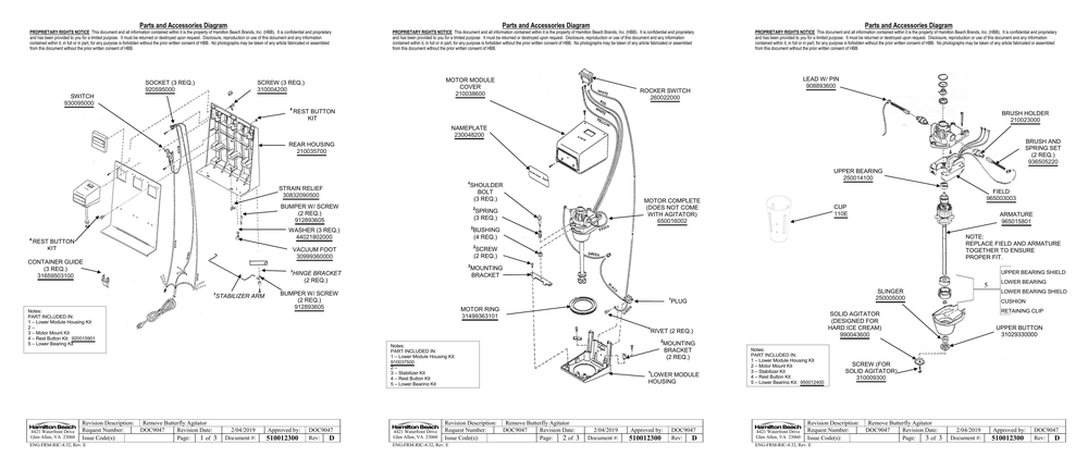 Diagram Diagram and Parts List for 950-220  Hamilton Beach Drink Mixer